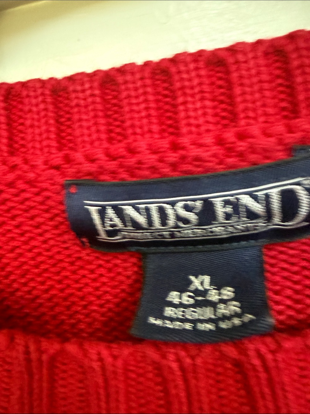 Lands End Gorgeous Mens Red Ohio State Crewneck Sweater XL - Picture 4 of 7